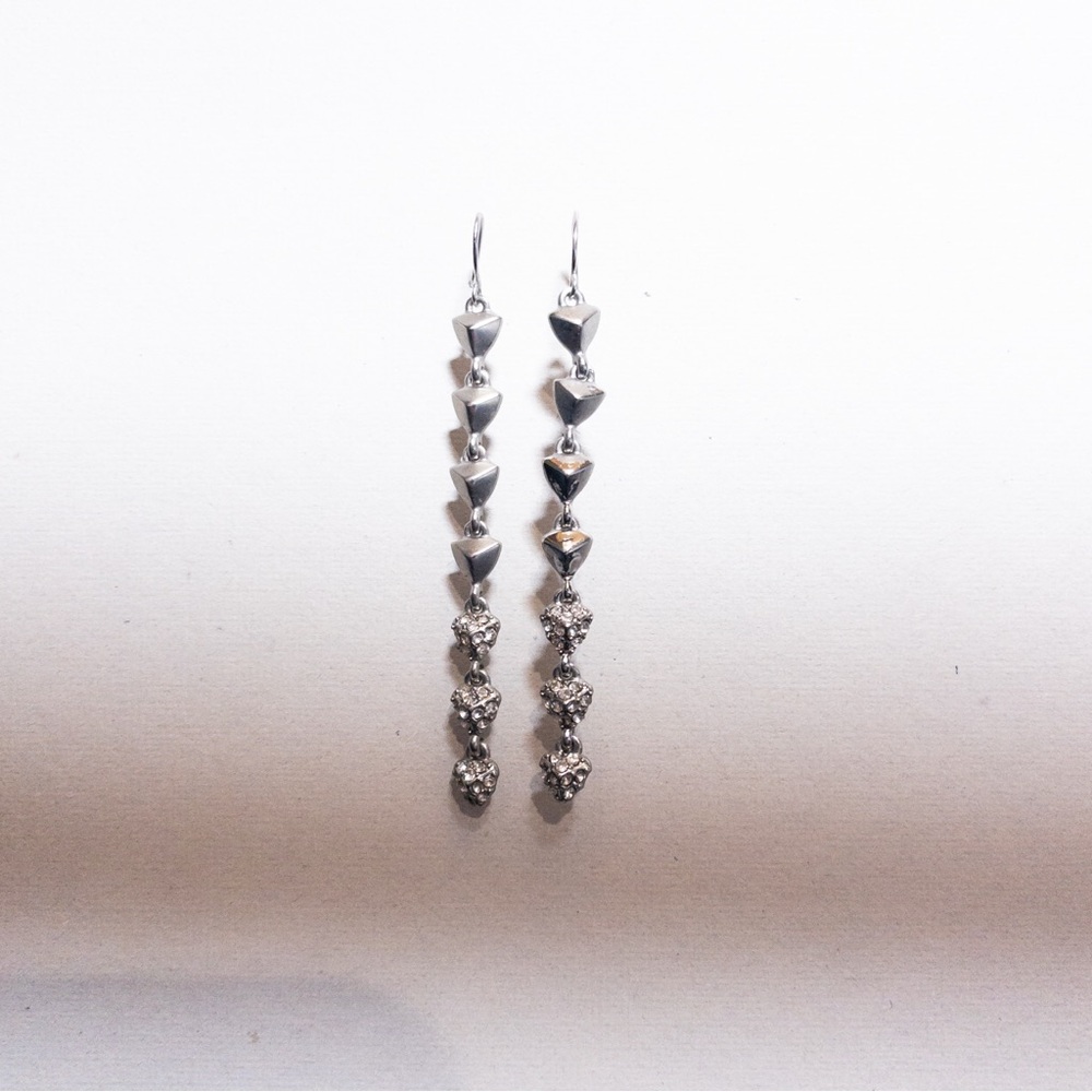 Sam Edelman Silver Tone Linear Triangle Drop Dangle Earrings